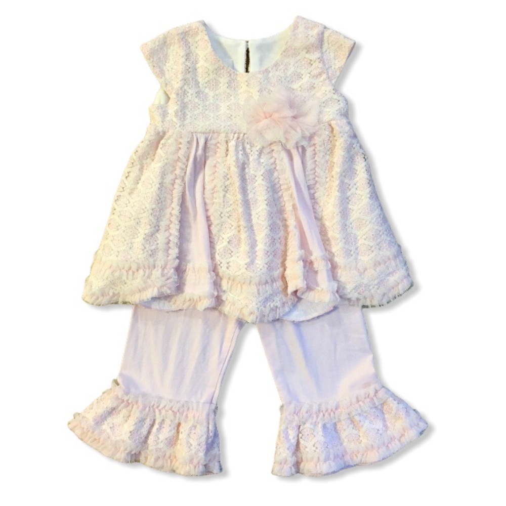 Isobella And Chloe Tunic With Ruffles Pants Set